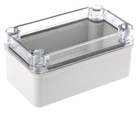 Fibox Piccolo Series Grey Polycarbonate Enclosure, IP66, IP67, Transparent Lid, 140 x 80 x 65mm