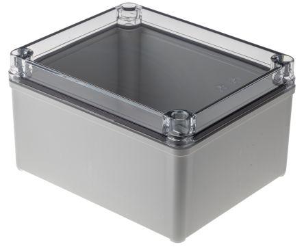 Fibox Piccolo Series Grey Polycarbonate Enclosure, IP66, IP67, Transparent Lid, 170 x 140 x 95mm