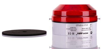 LED195 35-85V White Shallow Base Red