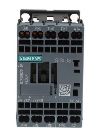 Siemens SIRIUS Innovation 3RH2 Contactor, 10 A, 24 Vdc Control, 3NO + 1NC