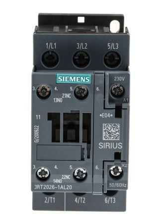 Siemens Control Relay - 3NO, 22 A F.L.C, 40 A Contact Rating, 230 Vac, 3P, SIRIUS Innovation