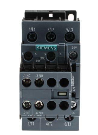 Siemens Control Relay - 3NO, 22 A F.L.C, 40 A Contact Rating, 24 Vdc, 3P, SIRIUS Innovation