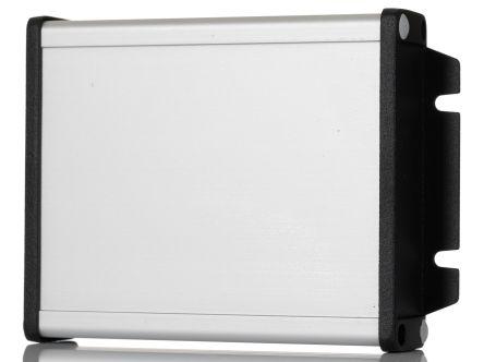 Hammond 1457 Series Silver Anodised Aluminium Enclosure, IP65, Flanged, Black Lid, 34.9 x 106.9 x 151.6mm