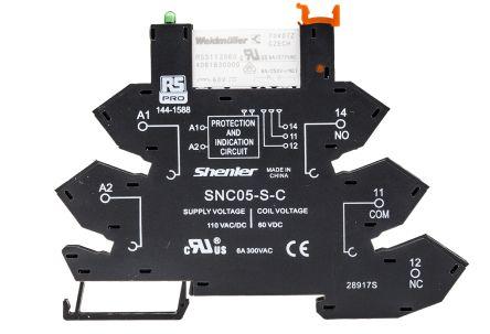 INTERFACE RELAY MODULE SPRING 110VAC