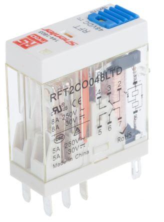 PLUG-IN RELAY DPCO 48VDC LED LOCK&DIODE