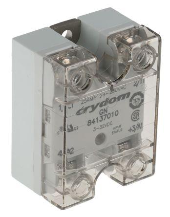 Sensata/Crydom 8413 Series Solid State Relay, 25 A rms Load, Panel Mount, 280 V ac Load, 32 V dc Control, 84137010