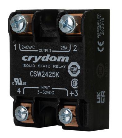 Sensata/Crydom CSW Series Solid State Relay, 25 A Load, Panel Mount, 280 V ac Load, 32 V dc Control, CSW2425K