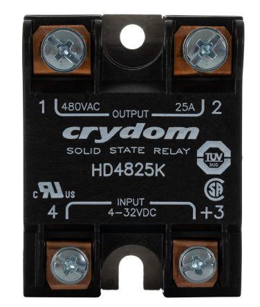 Sensata/Crydom HD Series Solid State Relay, 25 A rms Load, Panel Mount, 530 V ac Load, 32 V dc Control, HD4825K