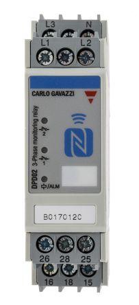 Carlo Gavazzi Frequency, Phase, Voltage Monitoring Relay, 3 Phase, SPDT, 102 â†’ 318V ac, DIN Rail, DPD02DM44