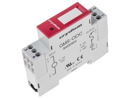 Sensata/Crydom GMS Series Solid State Relay, 3 A Load, DIN Rail Mount, 60 V dc Load, 32 V dc Control, 84130104