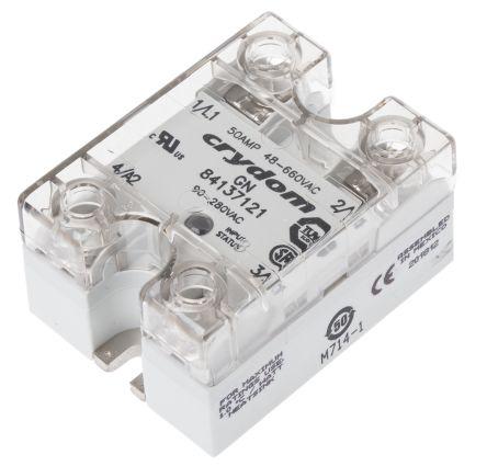 Sensata/Crydom GN Series Solid State Relay, 50 A rms Load, Panel Mount, 660 V ac Load, 280 V ac Control, 84137121