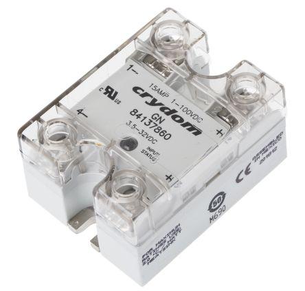 Sensata/Crydom GN Series Solid State Relay, 15 A Load, Panel Mount, 100 V dc Load, 32 V dc Control, 84137860