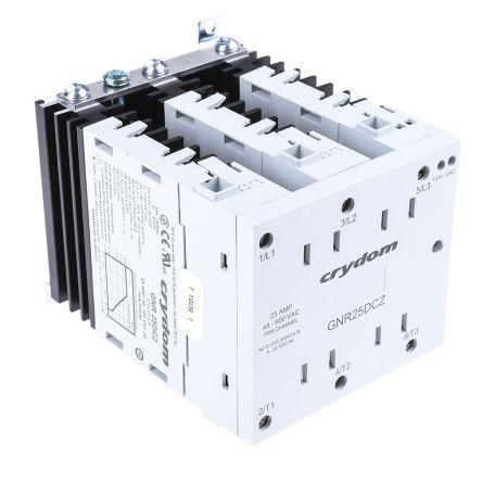 Sensata/Crydom GNR 90 Series Solid State Relay, 25 A rms Load, DIN Rail Mount, 600 V rms Load, 32 V dc Control, GNR25DCZ