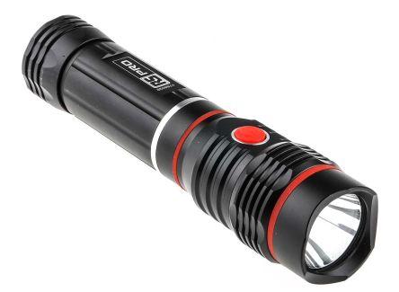 RS PRO LED Torch Black 250 lm, 167 mm