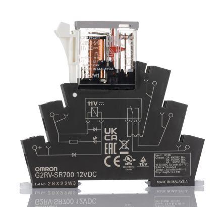 SLIMLINE RELAY 6 MM INCL. SOCKET, SPDT,
