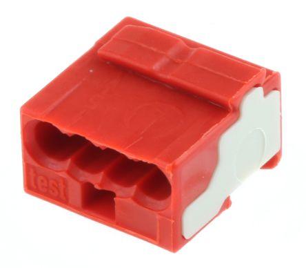 WAGO 243 MICRO PUSH WIRE Series Junction Box Connector, 4-Way, 6A, 22 - 20 AWG Wire, Push In Termination