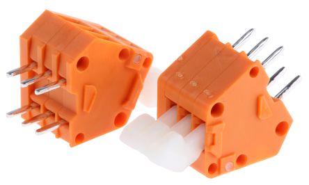 WAGO PCB Terminal Block, 2.54mm Pitch, Through Hole Mount, Solder Termination