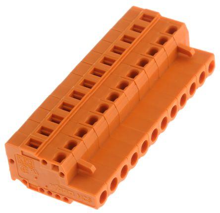 WAGO, 5.08mm Pitch, MCS-MIDI Classic, 12 Way, Pluggable Terminal Block, Plug, Cable Mount, Spring Cage Termination,