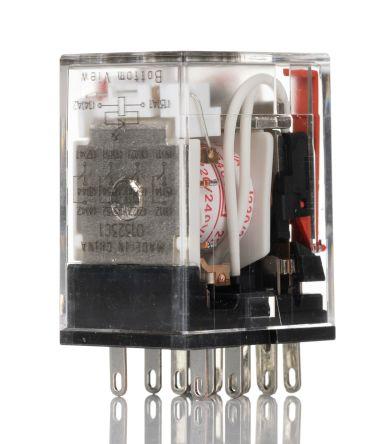 RELAY PLUG-IN 14-PIN 4PDT 3 A 220/240 AC