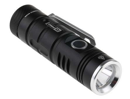 RS PRO LED Pocket Torch Black - Rechargeable 600 lm, 62.5 mm