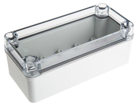 Fibox Piccolo Series Grey Polycarbonate Enclosure, IP66, IP67, Transparent Lid, 170 x 80 x 65mm