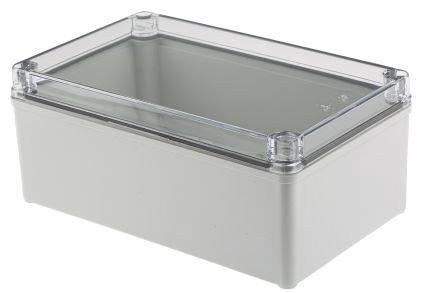 Fibox Piccolo Series Grey Polycarbonate Enclosure, IP66, IP67, Transparent Lid, 230 x 140 x 95mm