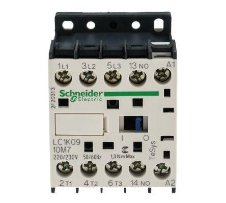 Schneider Electric TeSys K LC1K Contactor, 220 V ac Coil, 3 Pole, 9 A, 4 kW, 3NO