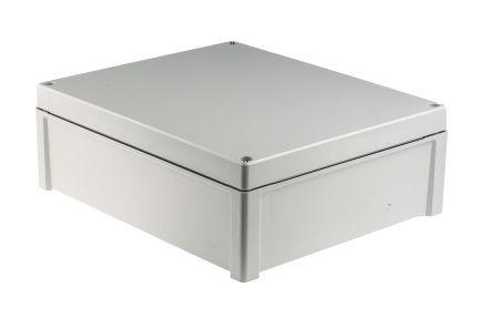 RS PRO Grey Polycarbonate General Purpose Enclosure, IP65, Grey Lid, 344 x 289 x 117mm