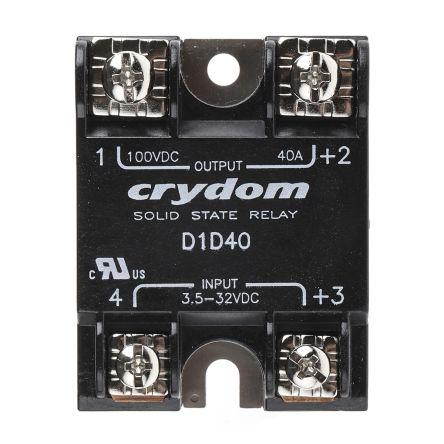 Sensata/Crydom 1-DC Series Solid State Relay, 40 A Load, Surface Mount, 100 V Load, 32 V Control, D1D40