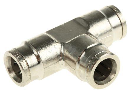 Norgren PNEUFIT Series Tee Tube-to-Tube Adaptor Push In 8 mm, Push In 8 mm to Push In 8 mm, Tube-to-Tube Connection