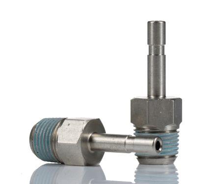 Norgren PNEUFIT Series Straight Threaded Adaptor, R 1/8 Male to Push In 4 mm, Threaded-to-Tube Connection Style,