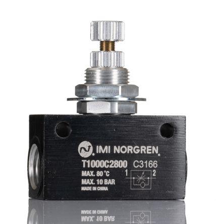 Norgren T1000 Series Threaded Flow Regulator, G 1/4 Female Inlet Port x G 1/4 Female Outlet Port