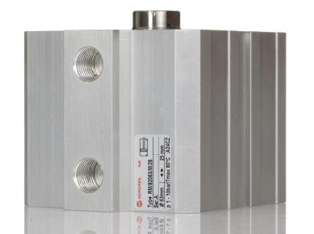 Norgren Pneumatic Compact Cylinder - 63mm Bore, 25mm Stroke, RM/92000/M Series, Double Acting