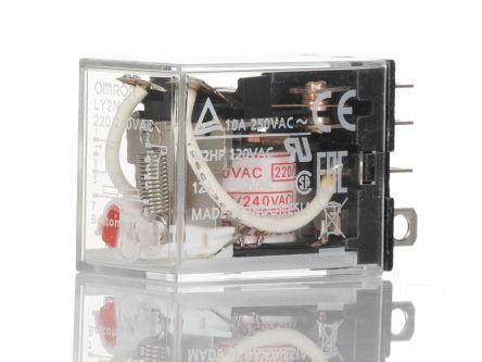 RELAY, PLUG-IN, 8-PIN, DPDT, 10 A, LED I