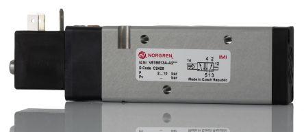 Norgren Pneumatic Solenoid Valve - Solenoid/Air G 1/4 V61 Series 220 V ac, 240 V ac