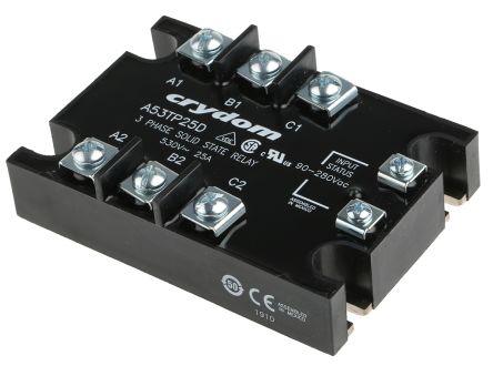 Sensata/Crydom 53TP Series Solid State Relay, 25 A rms Load, Panel Mount, 530 V rms Load, 280 V rms Control, A53TP25D