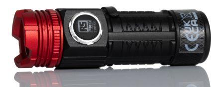 RS PRO LED Torch Black, Red - Rechargeable 600 lm, 74 mm