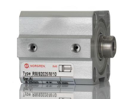 Norgren Pneumatic Cylinder - RM/92000/M, 25mm Bore, 10mm Stroke, RM/92025/M Series, Double Acting