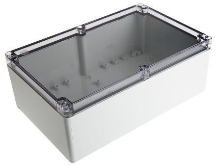 Fibox Grey Polycarbonate Enclosure, IP66, IP67, Transparent Lid, 250 x 160 x 90mm