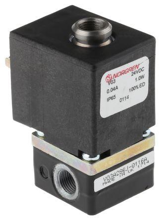 Norgren 2/2 Pneumatic Solenoid Valve - Solenoid/Spring G 1/8 V03 Series 24V dc