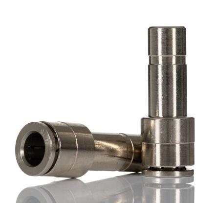 Norgren PNEUFIT 10 Series Straight Fitting, Push In 8 mm to Push In 10 mm, Tube-to-Tube Connection Style, 10023