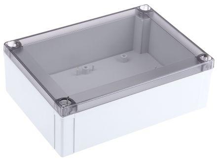 Fibox MNX Series Grey Polycarbonate Enclosure, IP66, IP67, Smoked Transparent Lid, 180 x 130 x 60mm