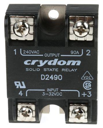 Sensata/Crydom Series 1 240 VAC Series Solid State Relay, 90 A rms Load, Surface Mount, 280 V rms Load, 32 V Control, D2490