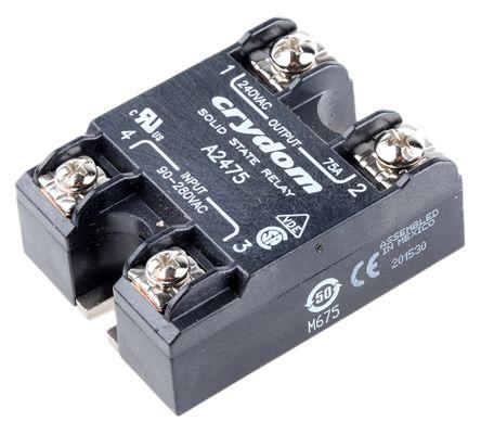 Sensata/Crydom Solid State Relay, 75 A rms Load, Surface Mount, 280 V rms Load, 280 V rms Control, A2475