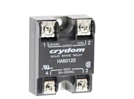 Sensata/Crydom HA Series Solid State Relay, 125 A Load, Panel Mount, 660 V ac Load, 280 Vrms Control, HA60125