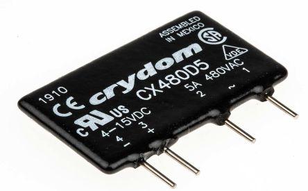 Sensata/Crydom CX Series Series Solid State Relay, 5 A Load, PCB Mount, 660 V ac Load, 15 V Control, CX480D5