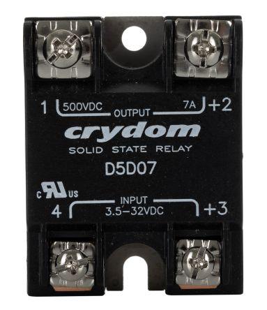 Sensata/Crydom 1-DC Series Solid State Relay, 7 A Load, Surface Mount, 500 V Load, 32 V Control, D5D07