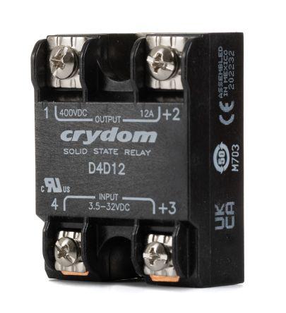 Sensata/Crydom 1-DCL Series Solid State Relay, 12 A Load, Surface Mount, 400 V Load, 32 V Control, D4D12