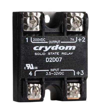 Sensata/Crydom 1-DC Series Series Solid State Relay, 7 A Load, Surface Mount, 200 V Load, 32 V Control, D2D07