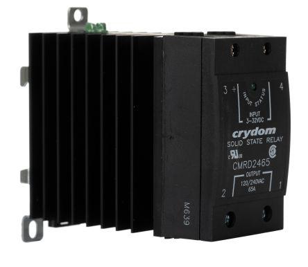 Sensata/Crydom CMR24 Series Solid State Relay, 65 A Load, DIN Rail Mount, 280 V Load, 32 V Control, CMRD2465